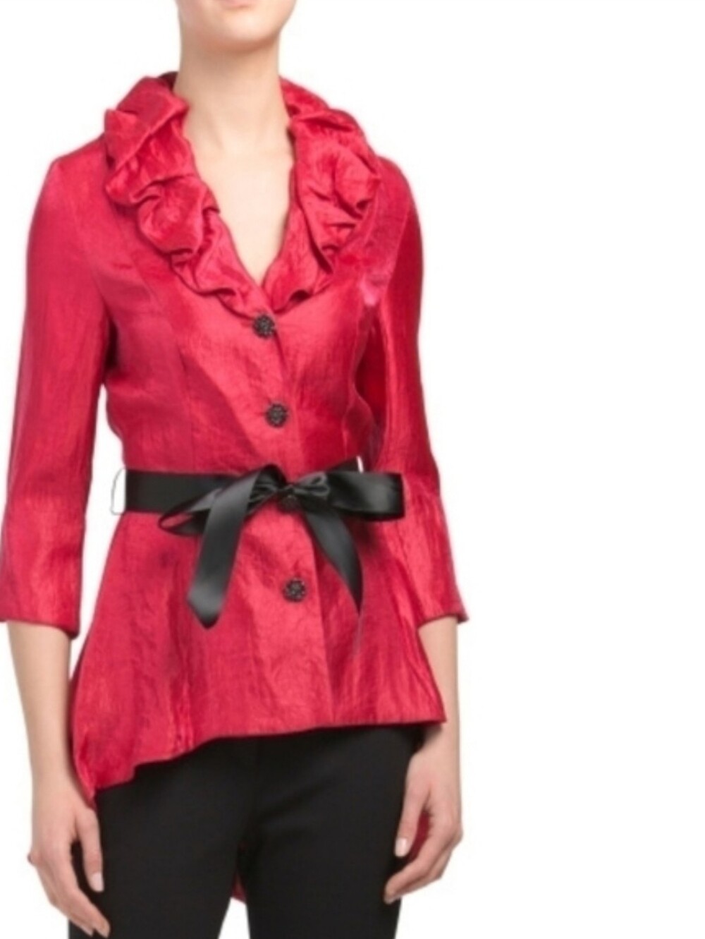 Adrianna Papell Women's Celadon Puff Collar Jacket - Picture 9 of 9